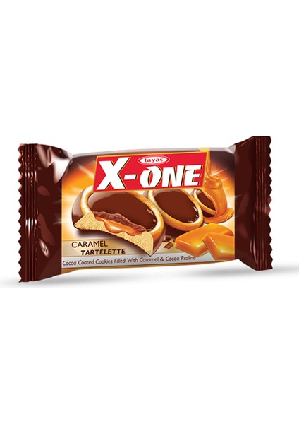 X-One Tartelette Karamelli Kakao Kaplı Bisküvi 20 gr x 24 Adet Kutulu