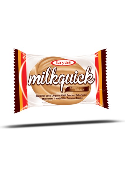 Milkquick Karamel Sosu Dolgulu Sütlü Bonbon Sert Şeker 1 kg Poşet