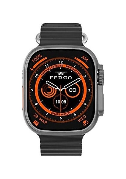 FSW1116 Siyah Kasa Unisex 49MM Yeni Sürüm Amoled Ekran Akıllı Kol Saati