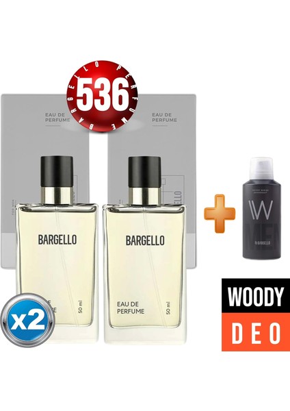 Parfüm 536x2(2 Adet) Fresh Erkek Edt 50 Ml + Woody Deodorant Erkek 150 Ml-Rsaf122