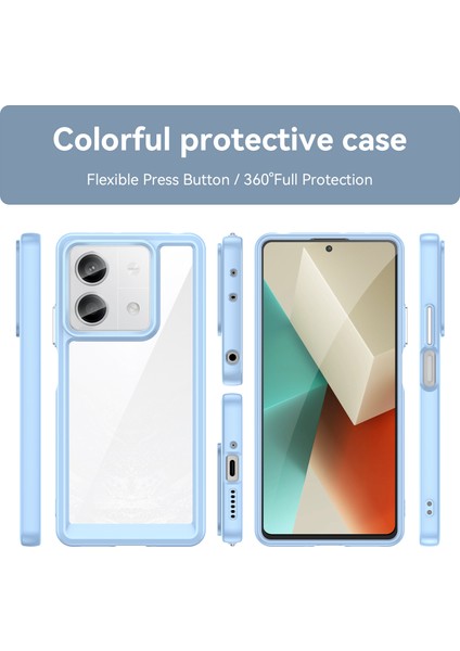 Xiaomi Redmi Note 13 5g Için Şeffaf Pc Arka Tpu Tampon Telefon Kılıfı - Mavi (Yurt Dışından) fiyatları