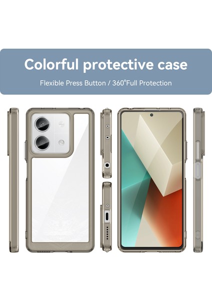 Xiaomi Redmi Note 13 5g Için Şeffaf Pc Arka Tpu Tampon Telefon Kılıfı - Gri (Yurt Dışından) fiyatları