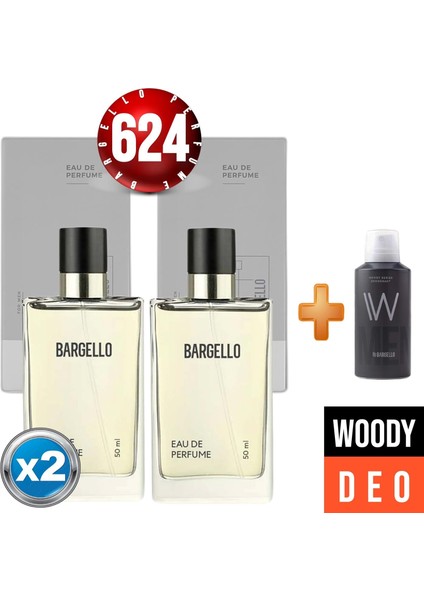 Parfüm 624x2(2adet) Woody Bay 50 Ml + Woody Deodorant Bay 150 Ml