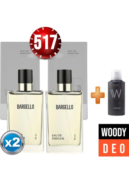 Parfüm 517x 2 Adet Woody Bay 50 Ml + Woody Deodorant Bay 150 Ml