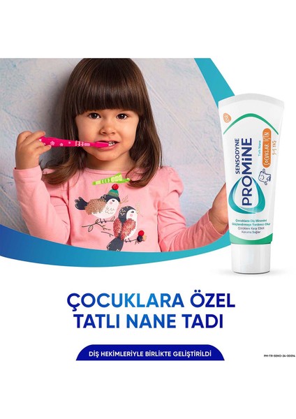 Promine 3-5 Yaş Çocuklar İçin Gün Boyu Çürüklere Karşı Koruyan Diş Macunu 50 ml x 2 Adet