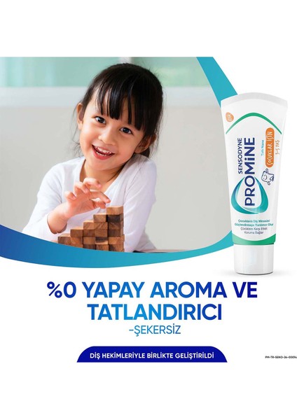 Promine 3-5 Yaş Çocuklar İçin Gün Boyu Çürüklere Karşı Koruyan Diş Macunu 50 ml x 2 Adet