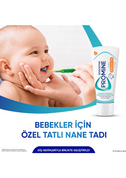 Promine 0-2 Yaş Bebekler İçin Yapay Aroma&tatlandırıcı İçermeyen Diş Macunu 50 ml x 2 Adet