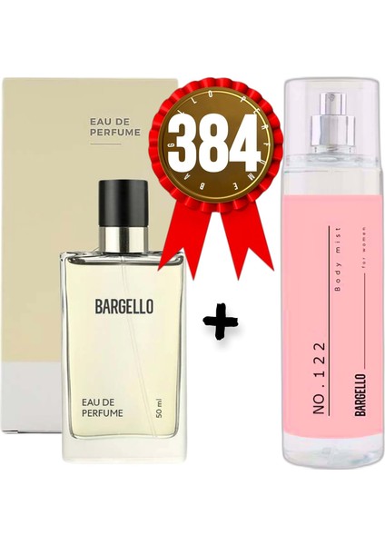 384 Kadın Parfüm Floral 50 Ml + No122 Kadın Bodymist 200 Ml Edt