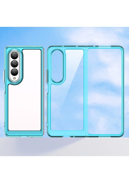 Samsung Galaxy Z Fold 3 5g Için Şeffaf Pc Arka Tpu Tampon Telefon Kılıfı - Turkuvaz (Yurt Dışından) modelleri
