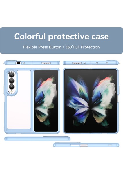 Samsung Galaxy Z Fold 3 5g Için Şeffaf Pc Arka Tpu Tampon Telefon Kılıfı - Mavi (Yurt Dışından) fiyatları