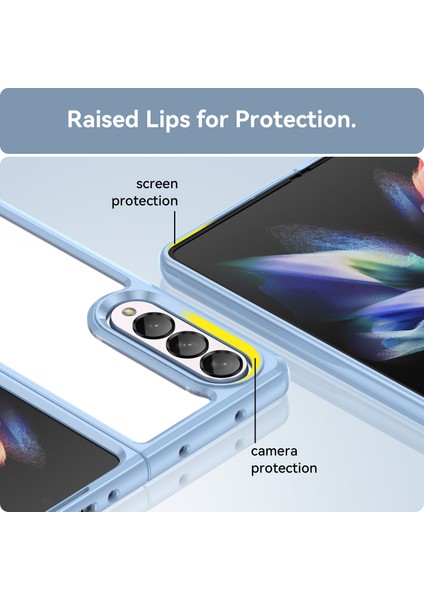 Samsung Galaxy Z Fold 3 5g Için Şeffaf Pc Arka Tpu Tampon Telefon Kılıfı - Mavi (Yurt Dışından) fırsatları