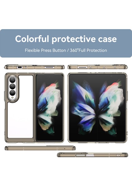 Samsung Galaxy Z Fold 3 5g Için Şeffaf Pc Arka Tpu Tampon Telefon Kılıfı - Gri (Yurt Dışından) fiyatları