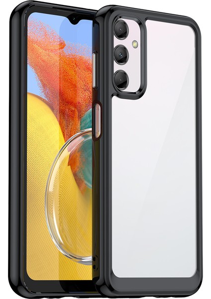 Samsung Galaxy M14 Için Şeffaf Pc Arka Tpu Tampon Telefon Kılıfı - Siyah (Yurt Dışından)