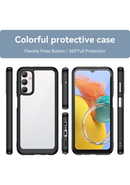 Samsung Galaxy M14 Için Şeffaf Pc Arka Tpu Tampon Telefon Kılıfı - Siyah (Yurt Dışından) fırsatları