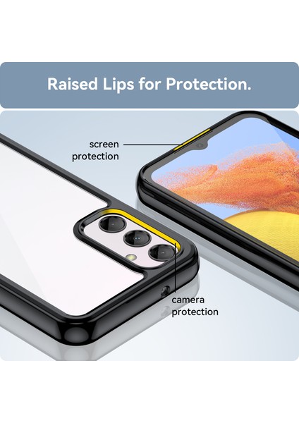 Samsung Galaxy M14 Için Şeffaf Pc Arka Tpu Tampon Telefon Kılıfı - Siyah (Yurt Dışından) indirimleri