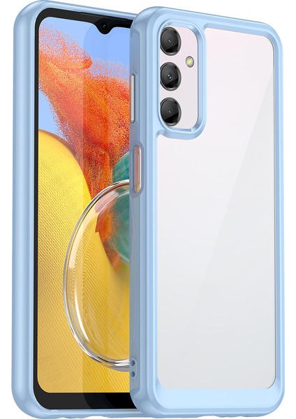 Samsung Galaxy M14 Için Şeffaf Pc Arka Tpu Tampon Telefon Kılıfı - Mavi (Yurt Dışından)