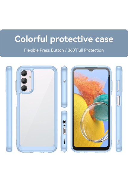 Samsung Galaxy M14 Için Şeffaf Pc Arka Tpu Tampon Telefon Kılıfı - Mavi (Yurt Dışından) fırsatları
