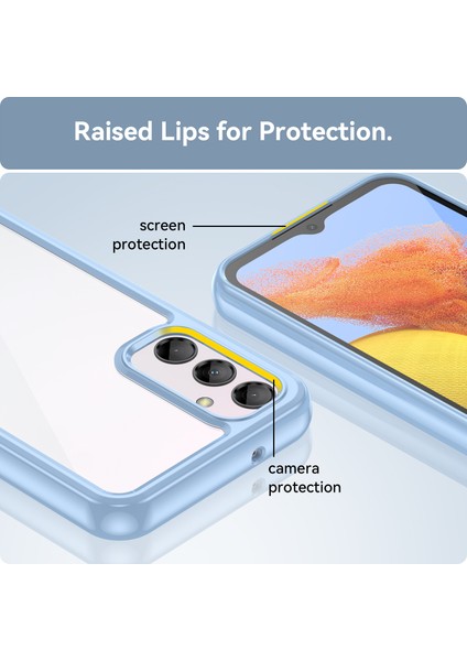 Samsung Galaxy M14 Için Şeffaf Pc Arka Tpu Tampon Telefon Kılıfı - Mavi (Yurt Dışından) indirimleri