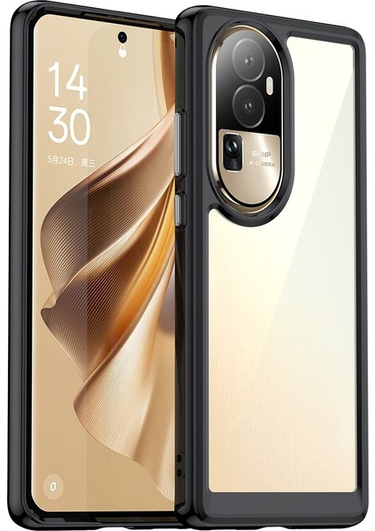 Oppo RENO10 Pro+ Için Şeffaf Pc Arka Tpu Tampon Telefon Kılıfı - Siyah (Yurt Dışından)