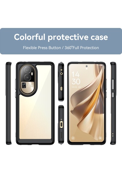 Oppo RENO10 Pro+ Için Şeffaf Pc Arka Tpu Tampon Telefon Kılıfı - Siyah (Yurt Dışından) fiyatları