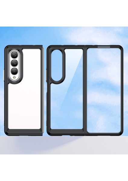 Samsung Galaxy Z Fold 3 5g Için Şeffaf Pc Arka Tpu Tampon Telefon Kılıfı - Siyah (Yurt Dışından) modelleri
