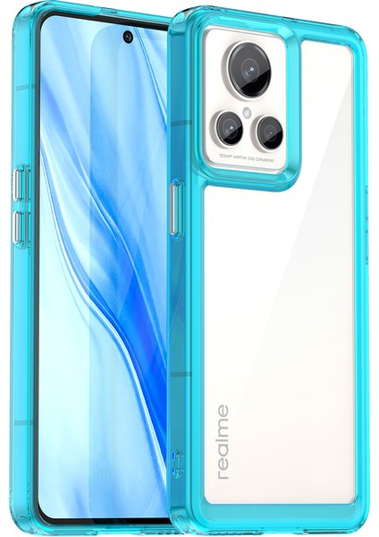 Realme Gt2 Explorer Master Için Şeffaf Pc Arka Tpu Tampon Telefon Kılıfı - Turkuvaz (Yurt Dışından)