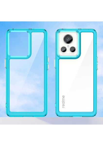 Realme Gt2 Explorer Master Için Şeffaf Pc Arka Tpu Tampon Telefon Kılıfı - Turkuvaz (Yurt Dışından)