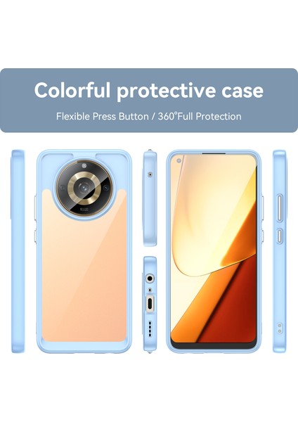 REALME11 5g Için Şeffaf Pc Arka Tpu Tampon Telefon Kılıfı - Mavi (Yurt Dışından) fiyatları
