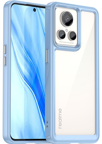 Realme Gt2 Explorer Master Için Şeffaf Pc Arka Tpu Tampon Telefon Kılıfı - Mavi (Yurt Dışından)