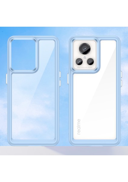 Realme Gt2 Explorer Master Için Şeffaf Pc Arka Tpu Tampon Telefon Kılıfı - Mavi (Yurt Dışından)