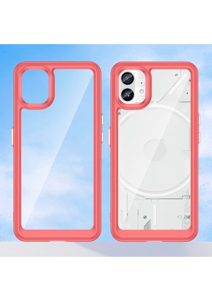 Nothing Phone 1 Için Şeffaf Pc Arka Tpu Tampon Telefon Kılıfı - Kırmızı (Yurt Dışından) modelleri
