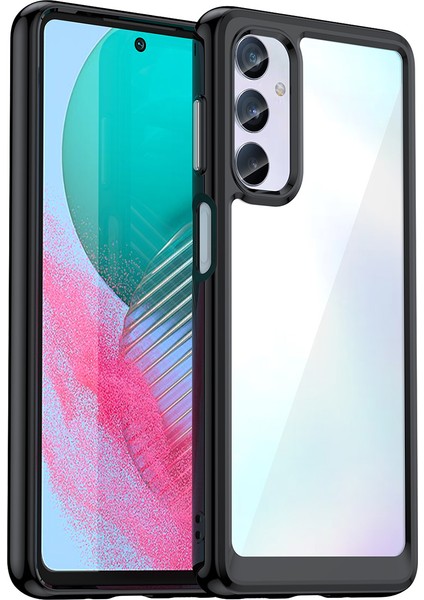 Samsung Galaxy M54 Için Şeffaf Pc Arka Tpu Tampon Telefon Kılıfı - Siyah (Yurt Dışından)