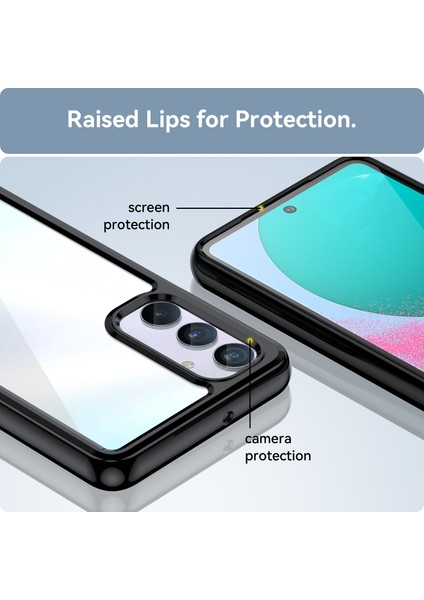 Samsung Galaxy M54 Için Şeffaf Pc Arka Tpu Tampon Telefon Kılıfı - Siyah (Yurt Dışından) fırsatları