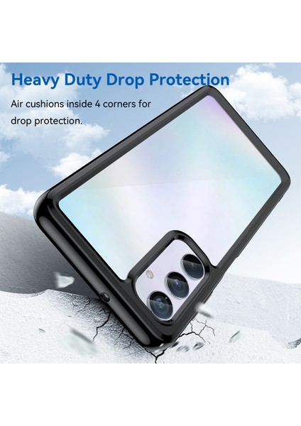 Samsung Galaxy M54 Için Şeffaf Pc Arka Tpu Tampon Telefon Kılıfı - Siyah (Yurt Dışından) indirimleri