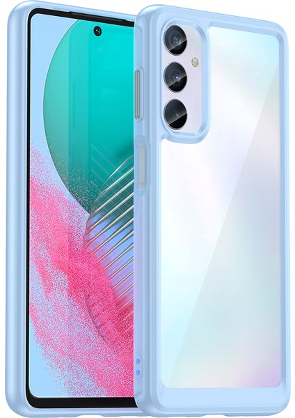 Samsung Galaxy M54 Için Şeffaf Pc Arka Tpu Tampon Telefon Kılıfı - Mavi (Yurt Dışından)