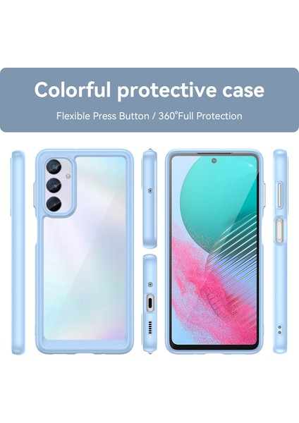 Samsung Galaxy M54 Için Şeffaf Pc Arka Tpu Tampon Telefon Kılıfı - Mavi (Yurt Dışından) modelleri