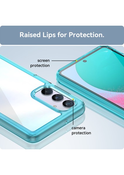 Samsung Galaxy M54 Için Şeffaf Pc Arka Tpu Tampon Telefon Kılıfı - Turkuvaz (Yurt Dışından) fırsatları