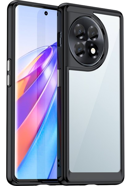 Oneplus 11R Için Şeffaf Pc Arka Tpu Tampon Telefon Kılıfı - Siyah (Yurt Dışından)