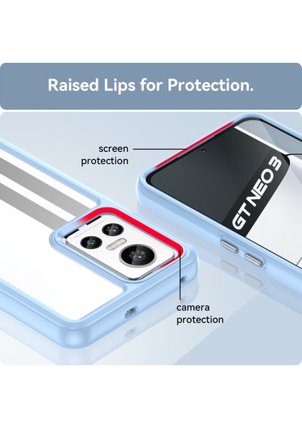 Realme Gt Neo 3 Için Şeffaf Pc Arka Tpu Tampon Telefon Kılıfı - Mavi (Yurt Dışından) fırsatları
