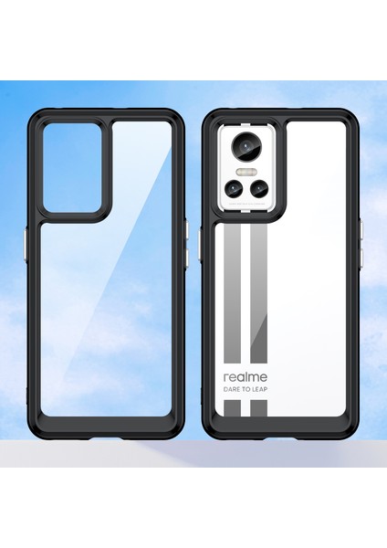 Realme Gt Neo 3 Için Şeffaf Pc Arka Tpu Tampon Telefon Kılıfı - Siyah (Yurt Dışından) modelleri