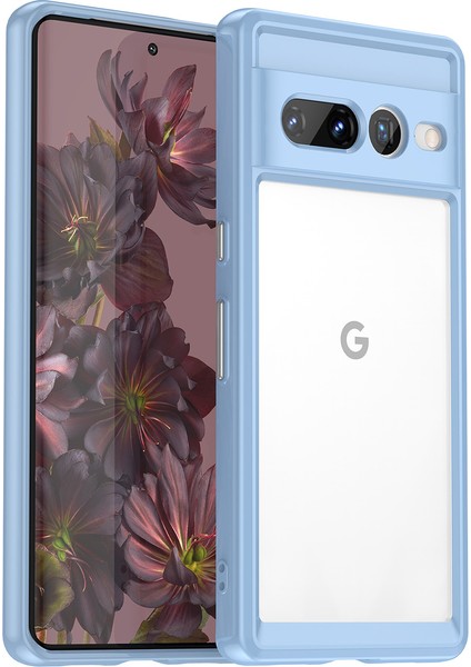 Google Pixel 7 Pro Için Şeffaf Pc Arka Tpu Tampon Telefon Kılıfı - Mavi (Yurt Dışından)