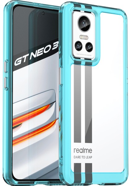 Realme Gt Neo 3 Için Şeffaf Pc Arka Tpu Tampon Telefon Kılıfı - Turkuvaz (Yurt Dışından)