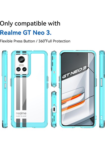 Realme Gt Neo 3 Için Şeffaf Pc Arka Tpu Tampon Telefon Kılıfı - Turkuvaz (Yurt Dışından) fiyatları
