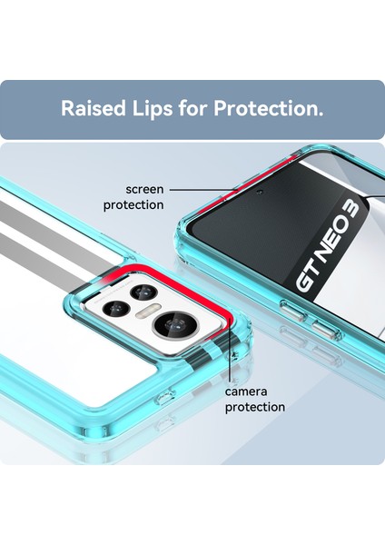 Realme Gt Neo 3 Için Şeffaf Pc Arka Tpu Tampon Telefon Kılıfı - Turkuvaz (Yurt Dışından) fırsatları