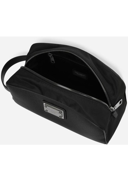 Grainy Calfskin And Nylon El Çantası fırsatları