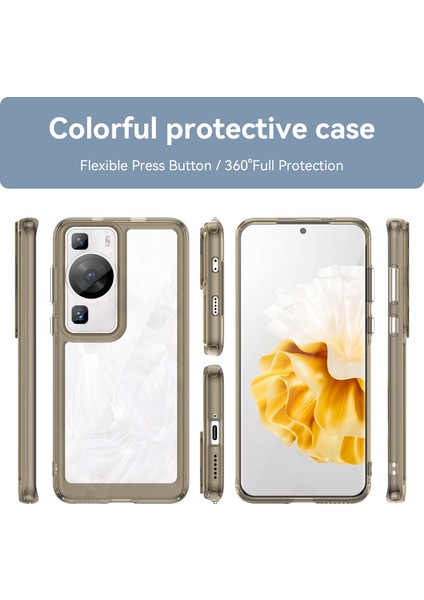 Huawei P60 / P60 Pro Için Şeffaf Pc Arka Tpu Tampon Telefon Kılıfı - Gri (Yurt Dışından) fırsatları