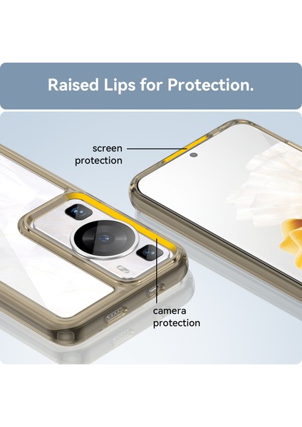Huawei P60 / P60 Pro Için Şeffaf Pc Arka Tpu Tampon Telefon Kılıfı - Gri (Yurt Dışından) indirimleri
