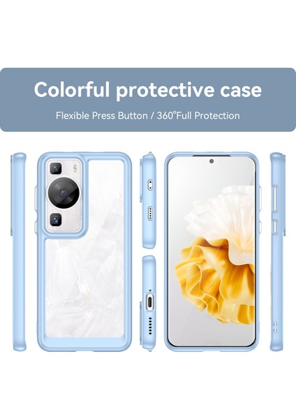 Huawei P60 / P60 Pro Için Şeffaf Pc Arka Tpu Tampon Telefon Kılıfı - Mavi (Yurt Dışından) fırsatları