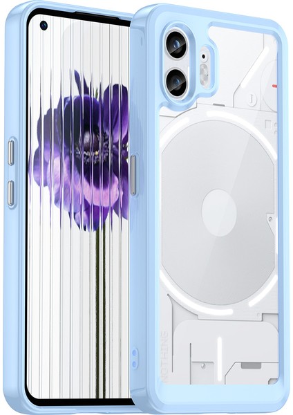 Nothing Phone (2) Için Şeffaf Pc Arka Tpu Tampon Telefon Kılıfı - Mavi (Yurt Dışından)