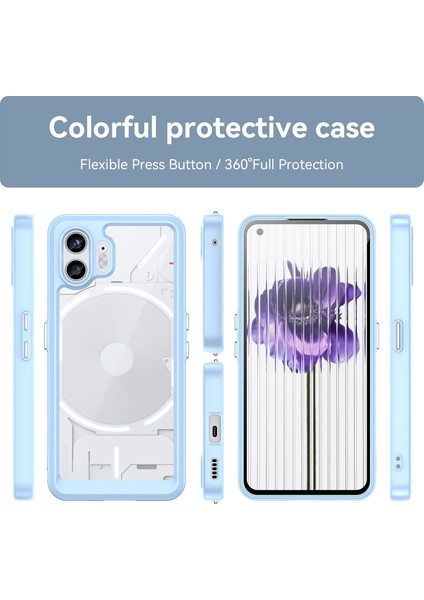 Nothing Phone (2) Için Şeffaf Pc Arka Tpu Tampon Telefon Kılıfı - Mavi (Yurt Dışından) fiyatları